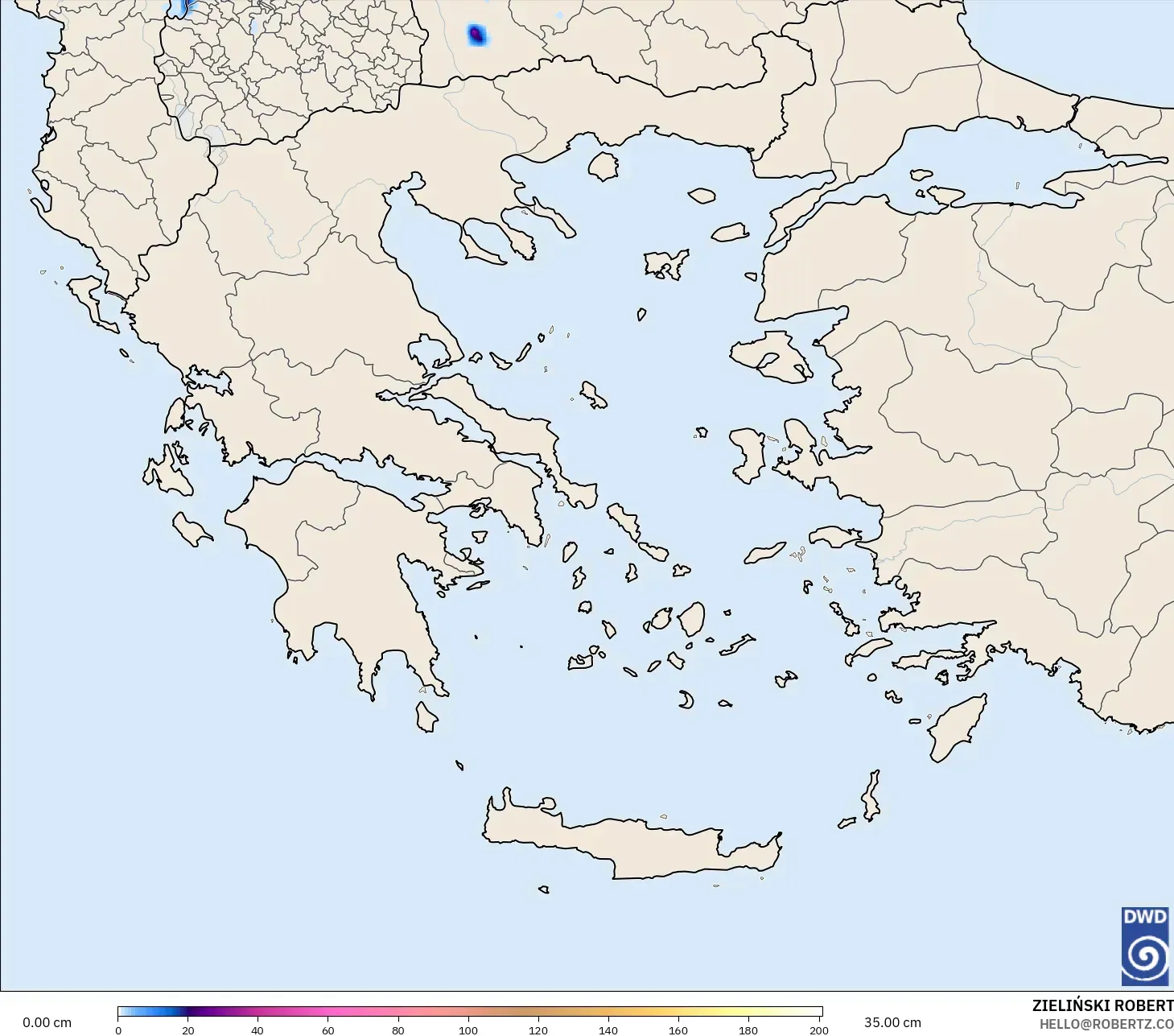 ICON model - Yunanistan, Kar Kalınlığı