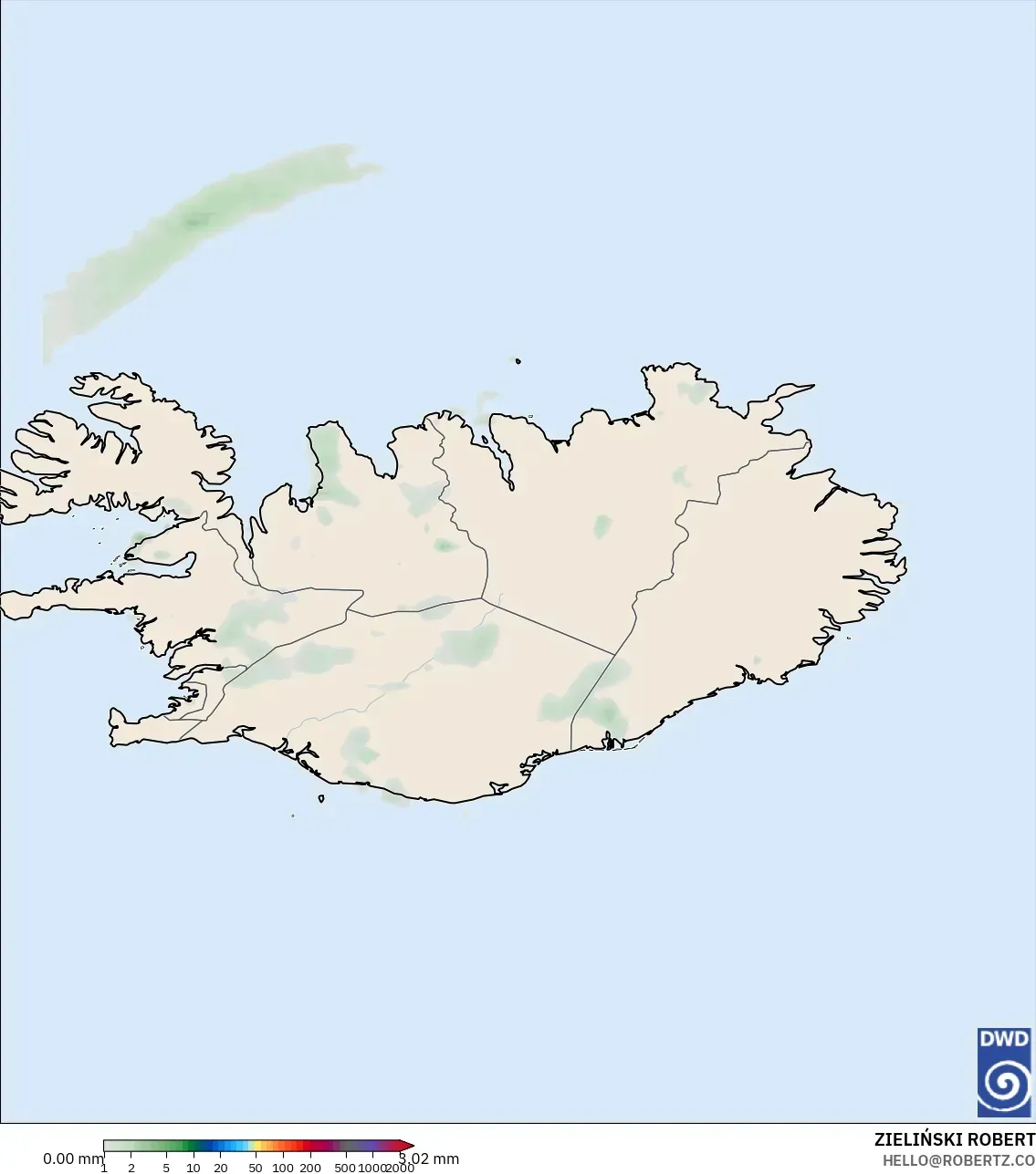 ICON model - İzlanda, Yağış Birikimi