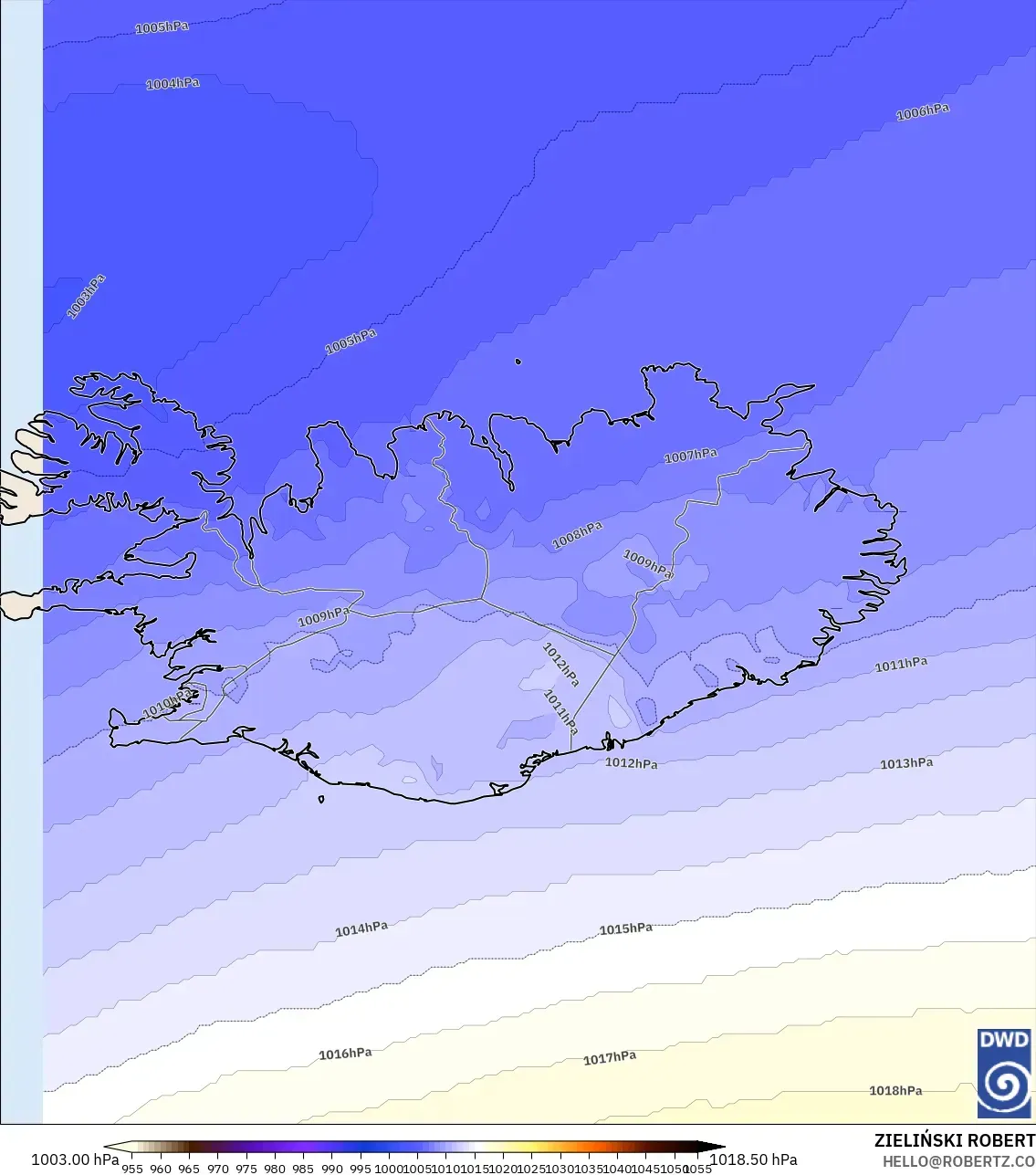 ICON model - İzlanda, Basınç
