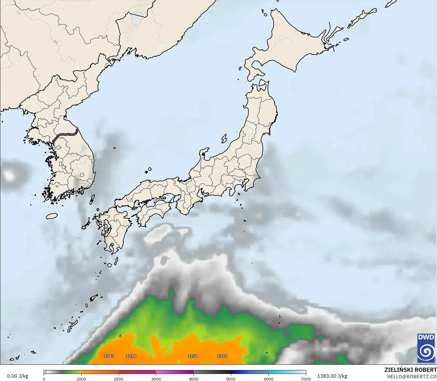 ICON model - Japonya, CAPE