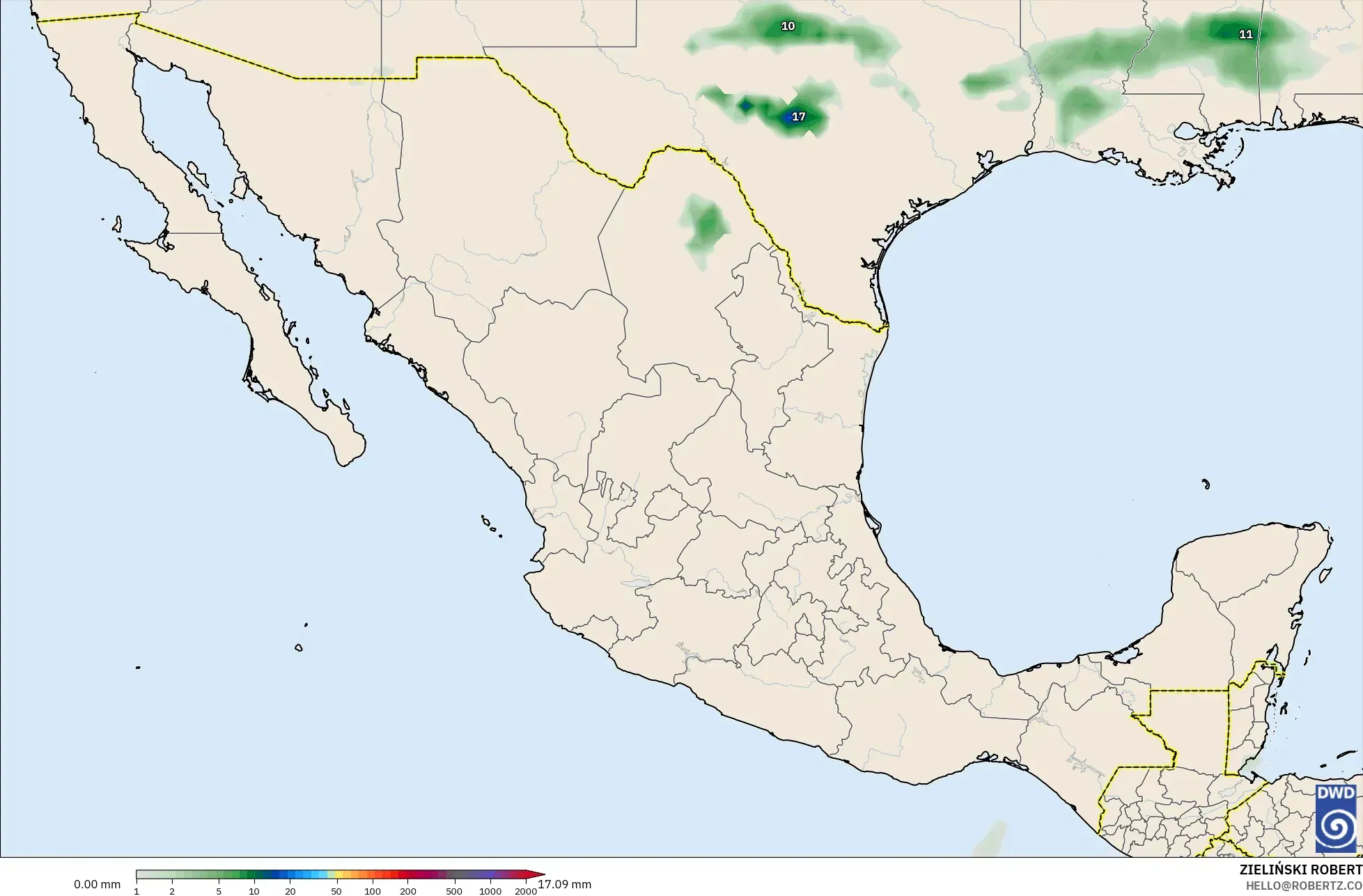 ICON model - Meksika, Yağış Birikimi