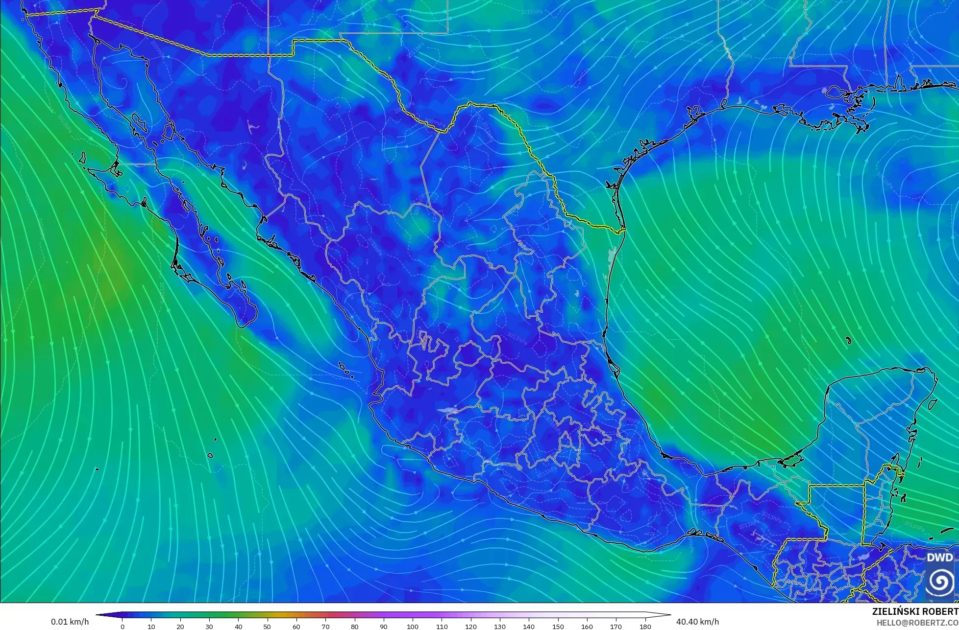 ICON model - Meksika, 10 m Rüzgâr