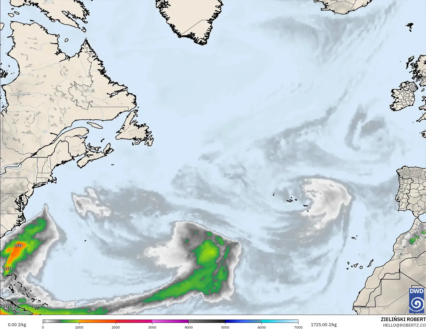 ICON model - Kuzey Atlantik, CAPE