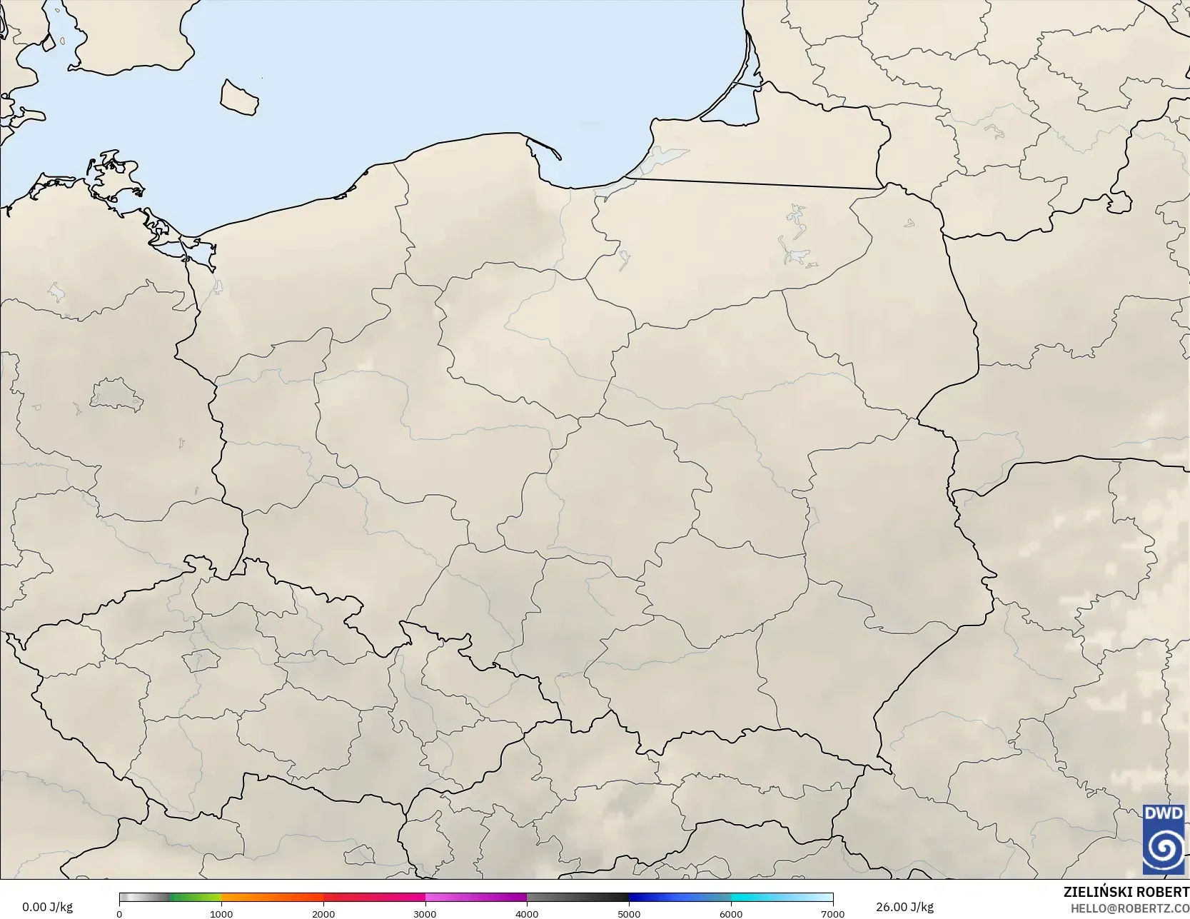 ICON model - Polonya, CAPE