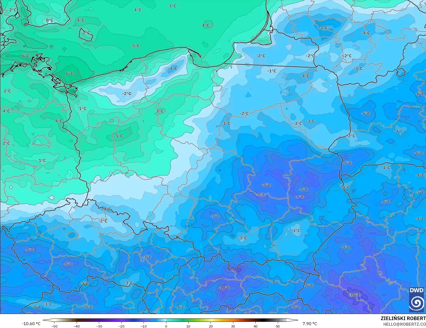 ICON model - Polonya, 2 m Çiy Noktası