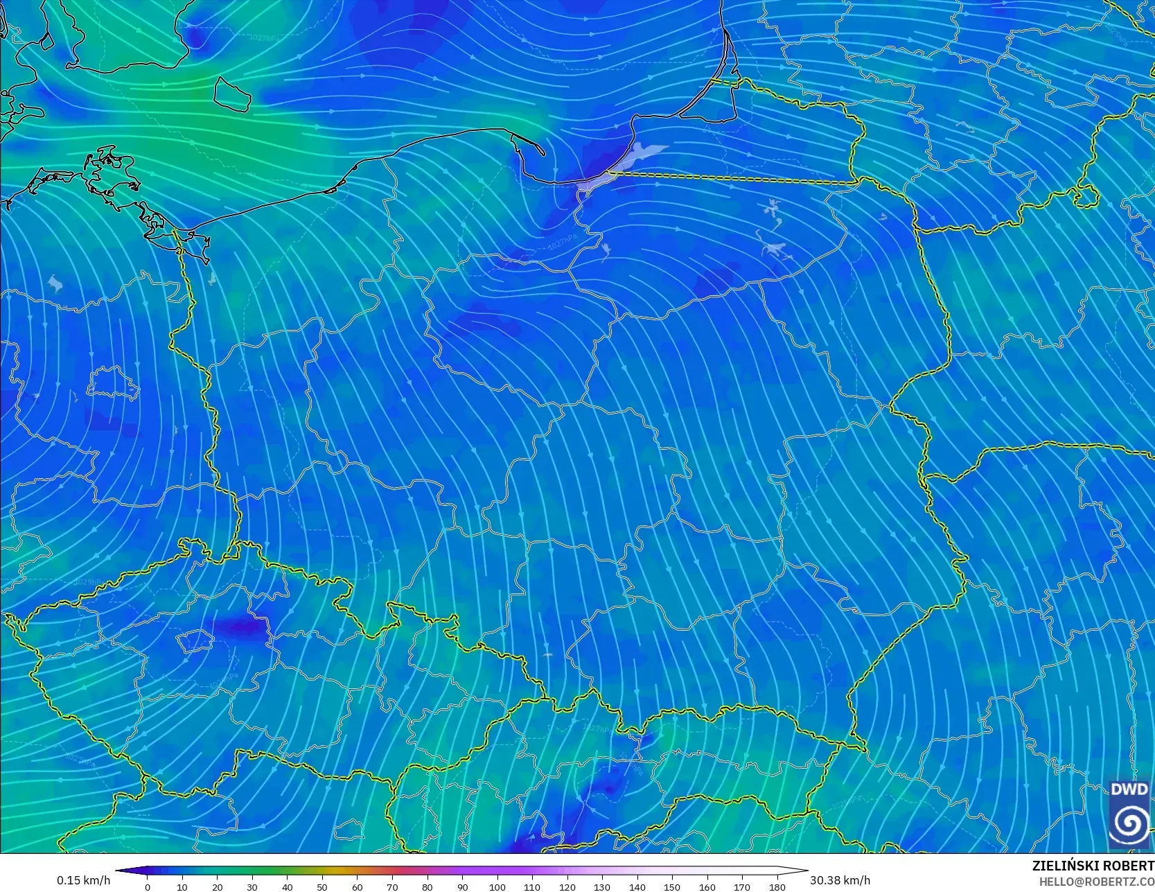 ICON model - Polonya, 10 m Rüzgâr