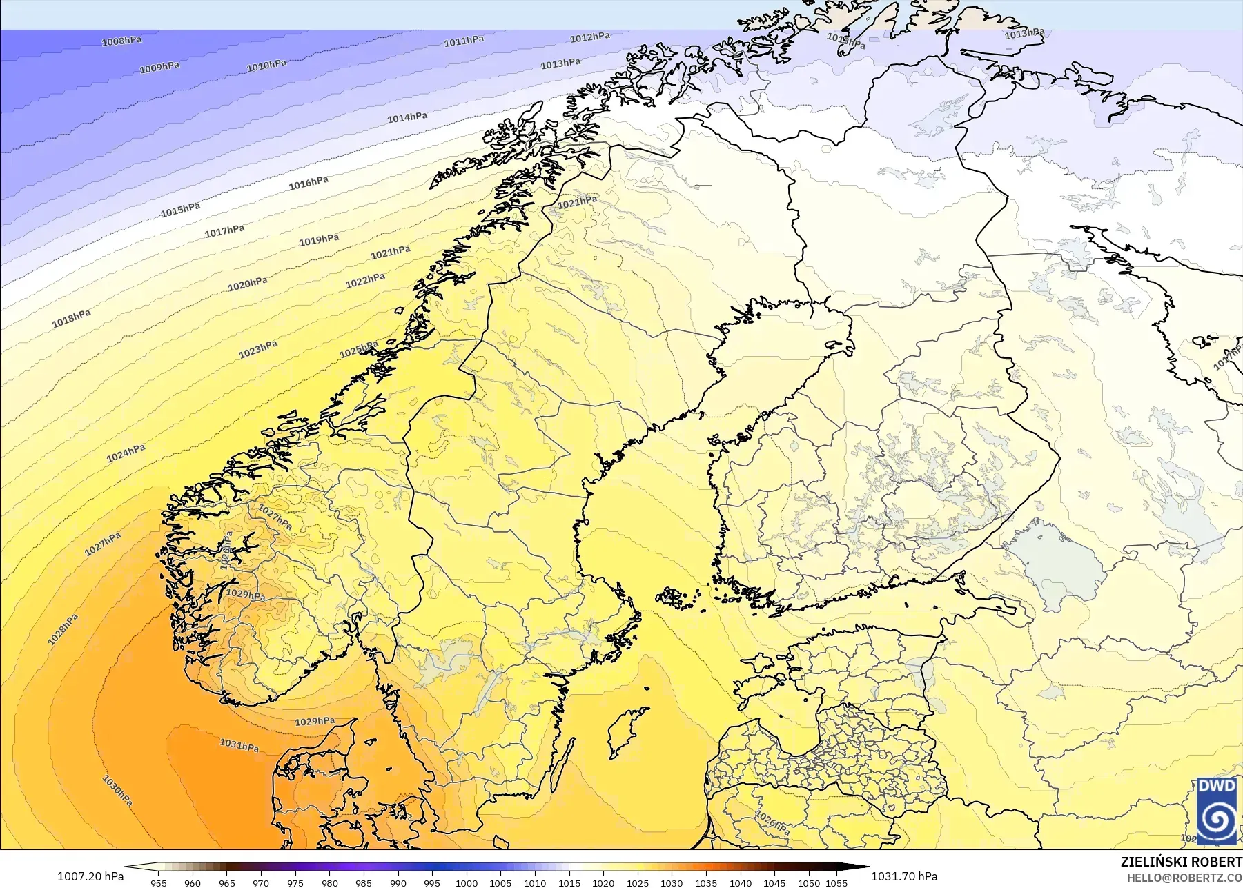 ICON model - İskandinavya, Basınç