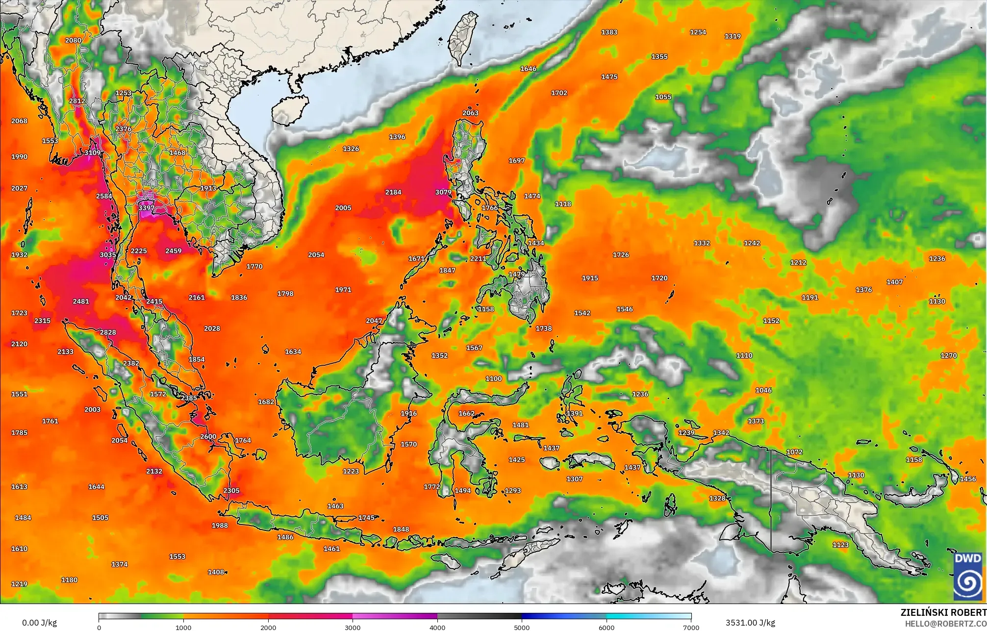 ICON model - Güneydoğu Asya, CAPE