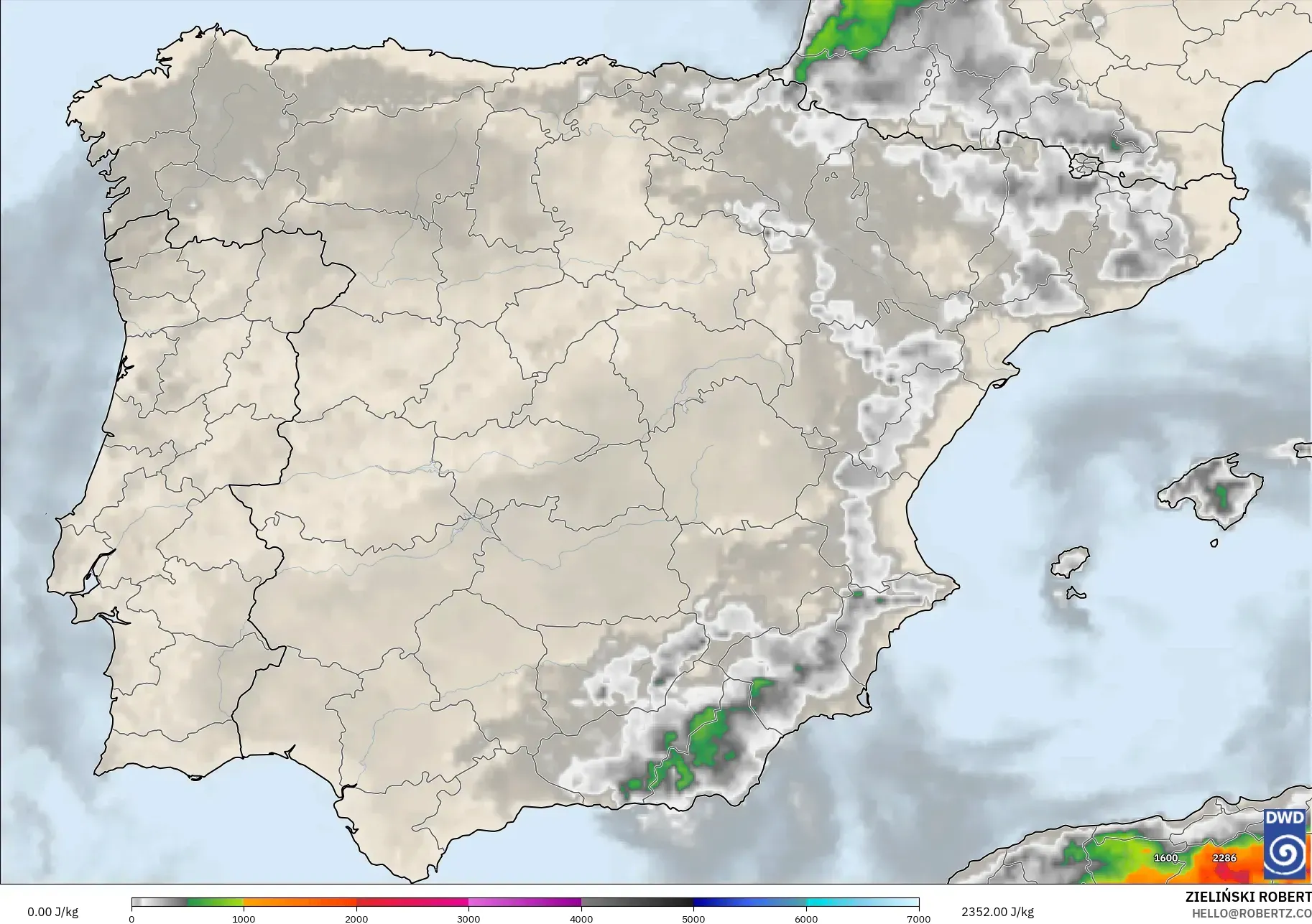 ICON model - İspanya, CAPE