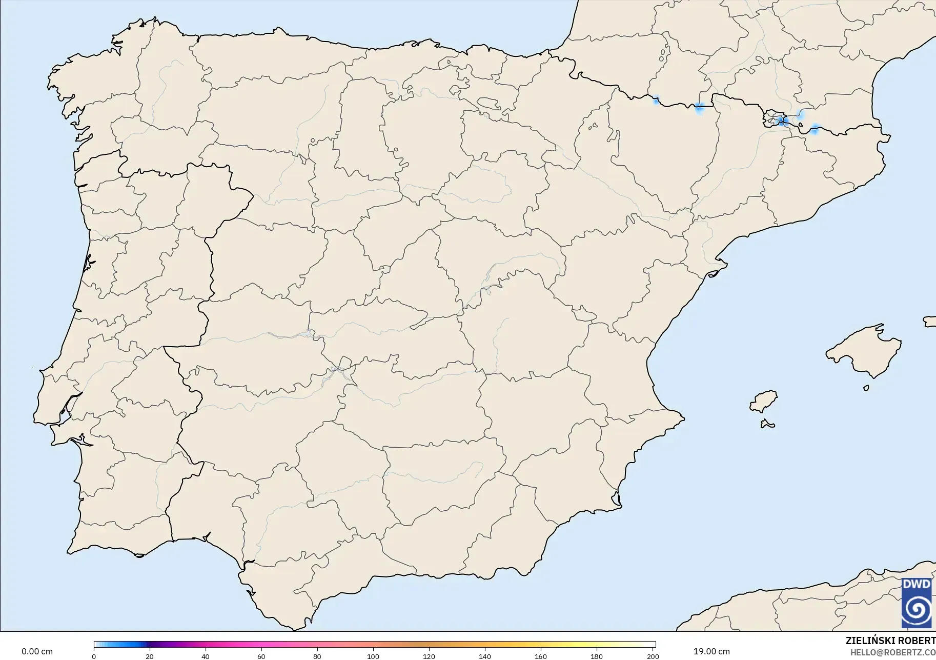 ICON model - İspanya, Kar Kalınlığı