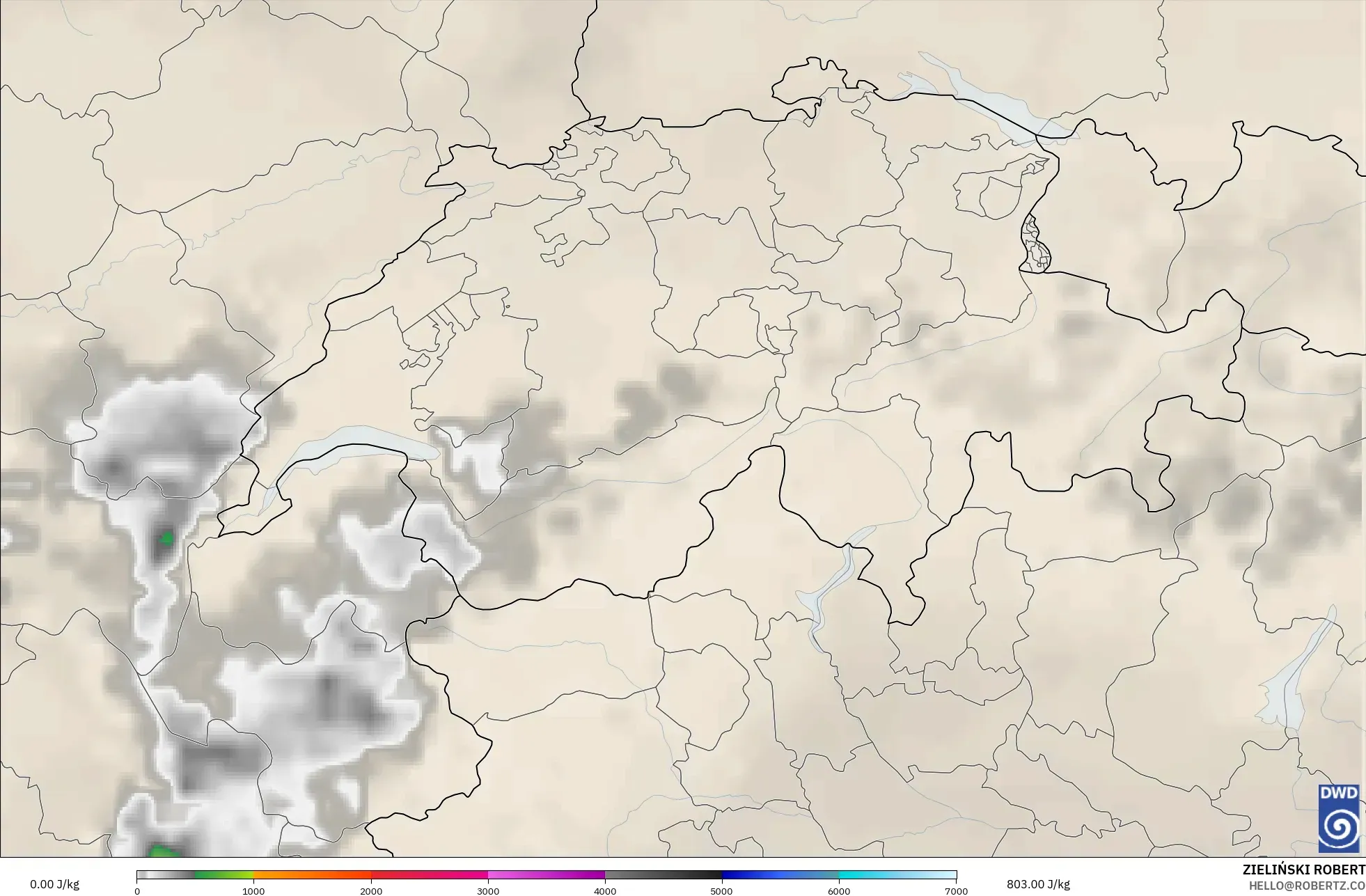 ICON model - İsviçre, CAPE