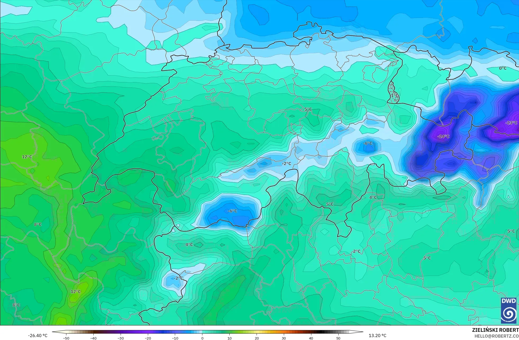 ICON model - İsviçre, 2 m Çiy Noktası