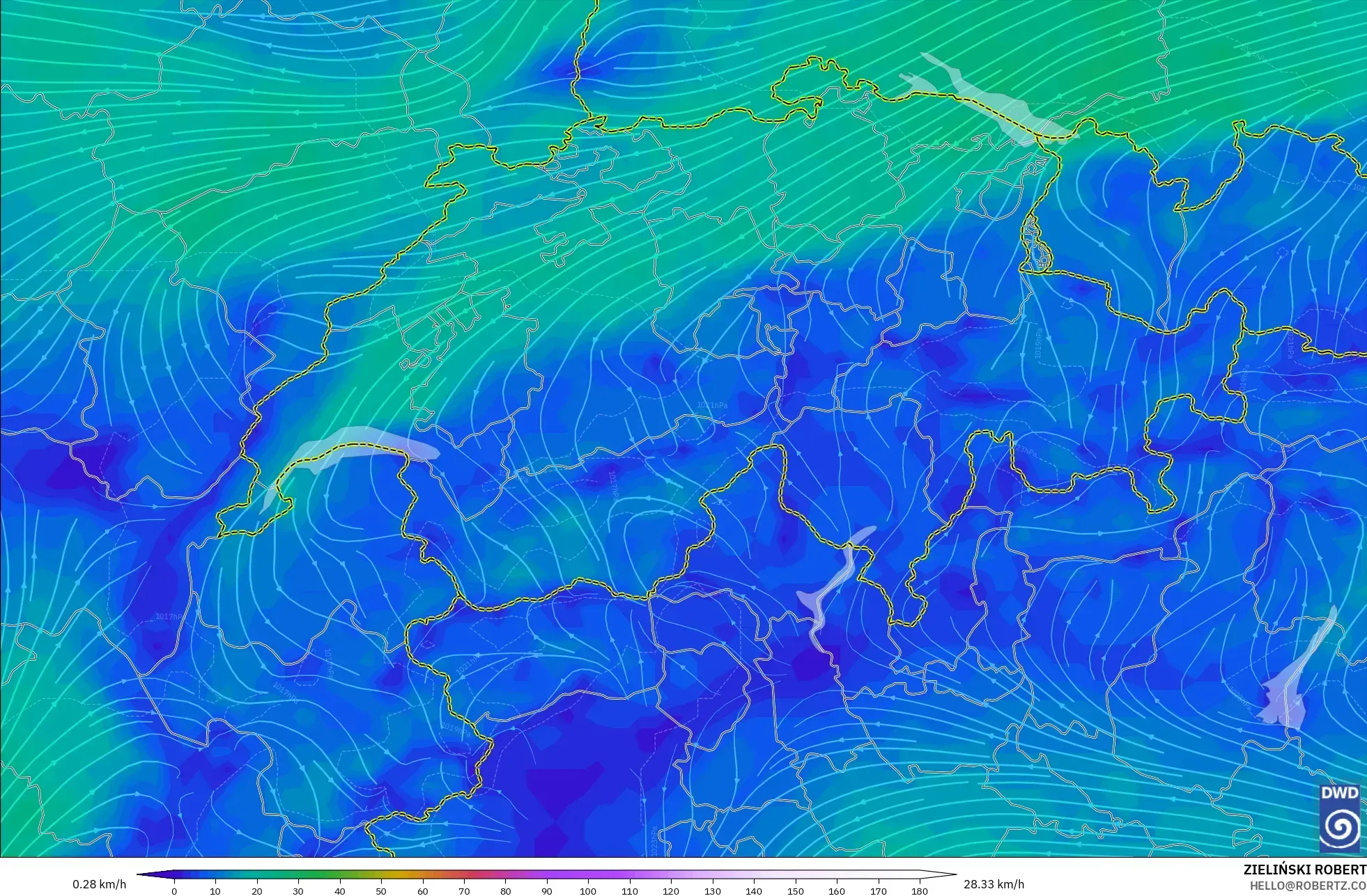 ICON model - İsviçre, 10 m Rüzgâr