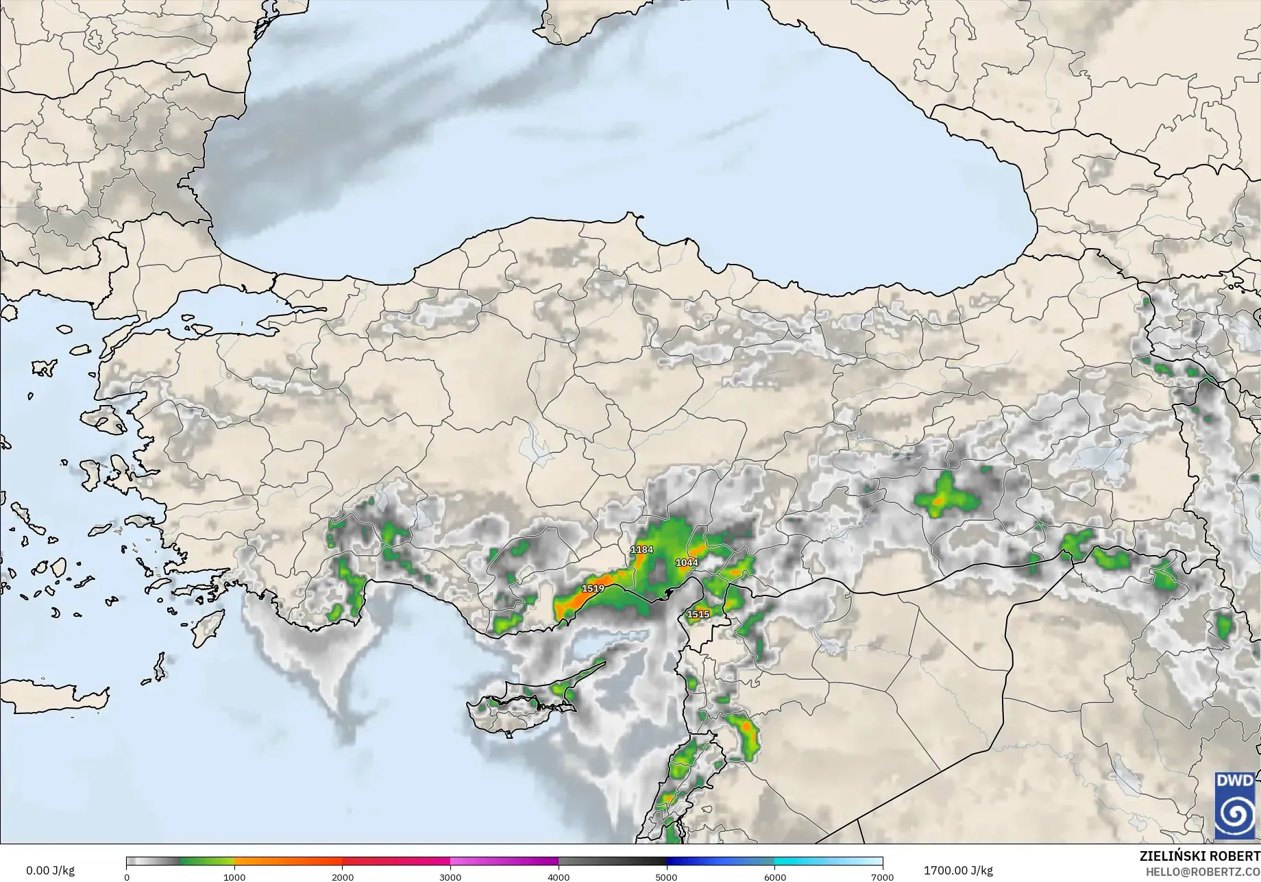 ICON model - Türkiye, CAPE