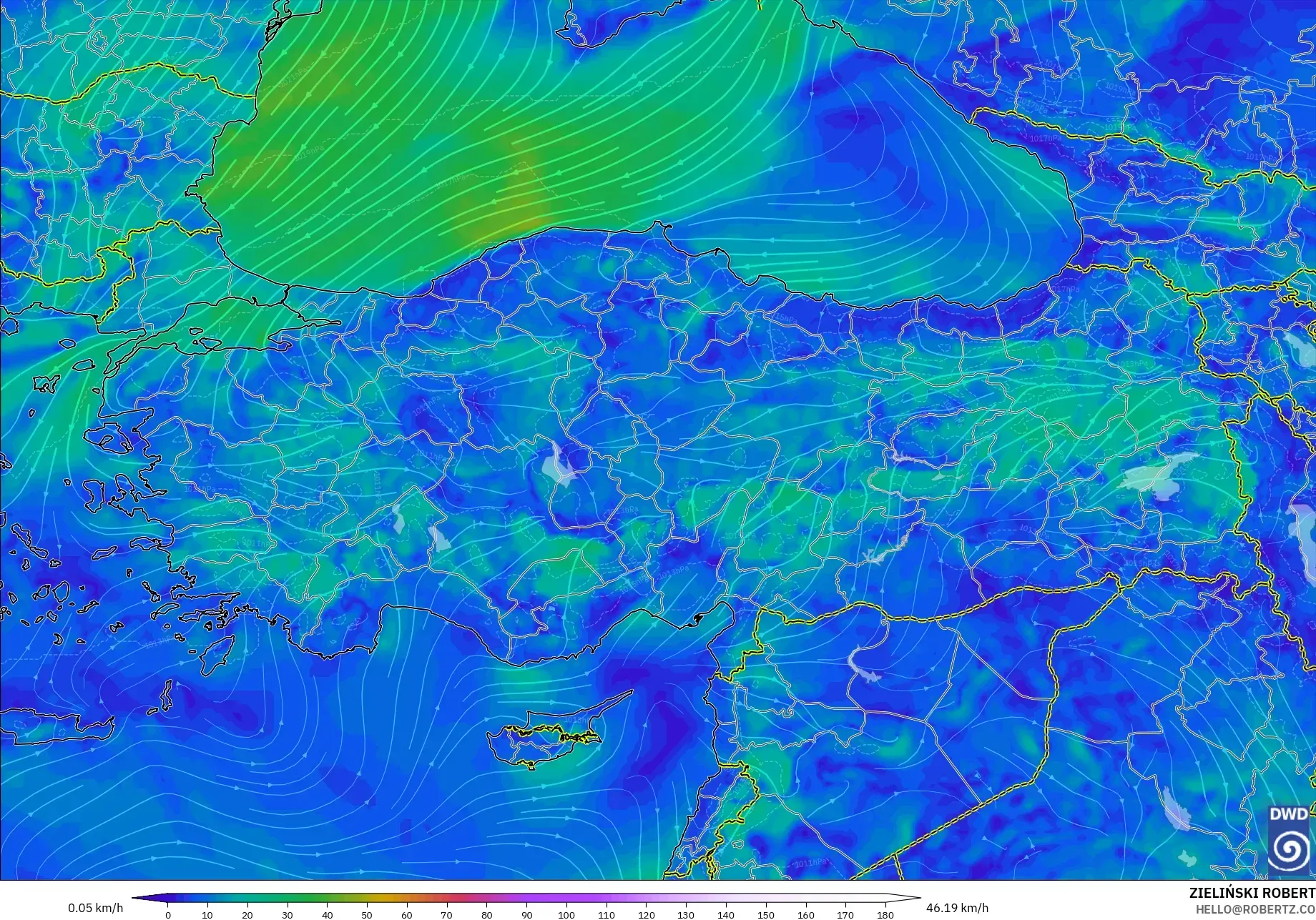 ICON model - Türkiye, 10 m Rüzgâr