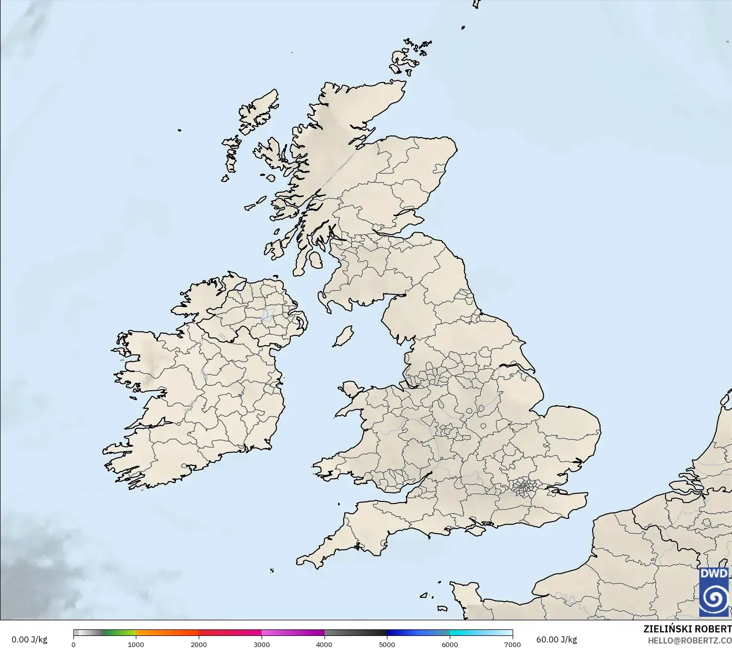 ICON model - Birleşik Krallık, CAPE