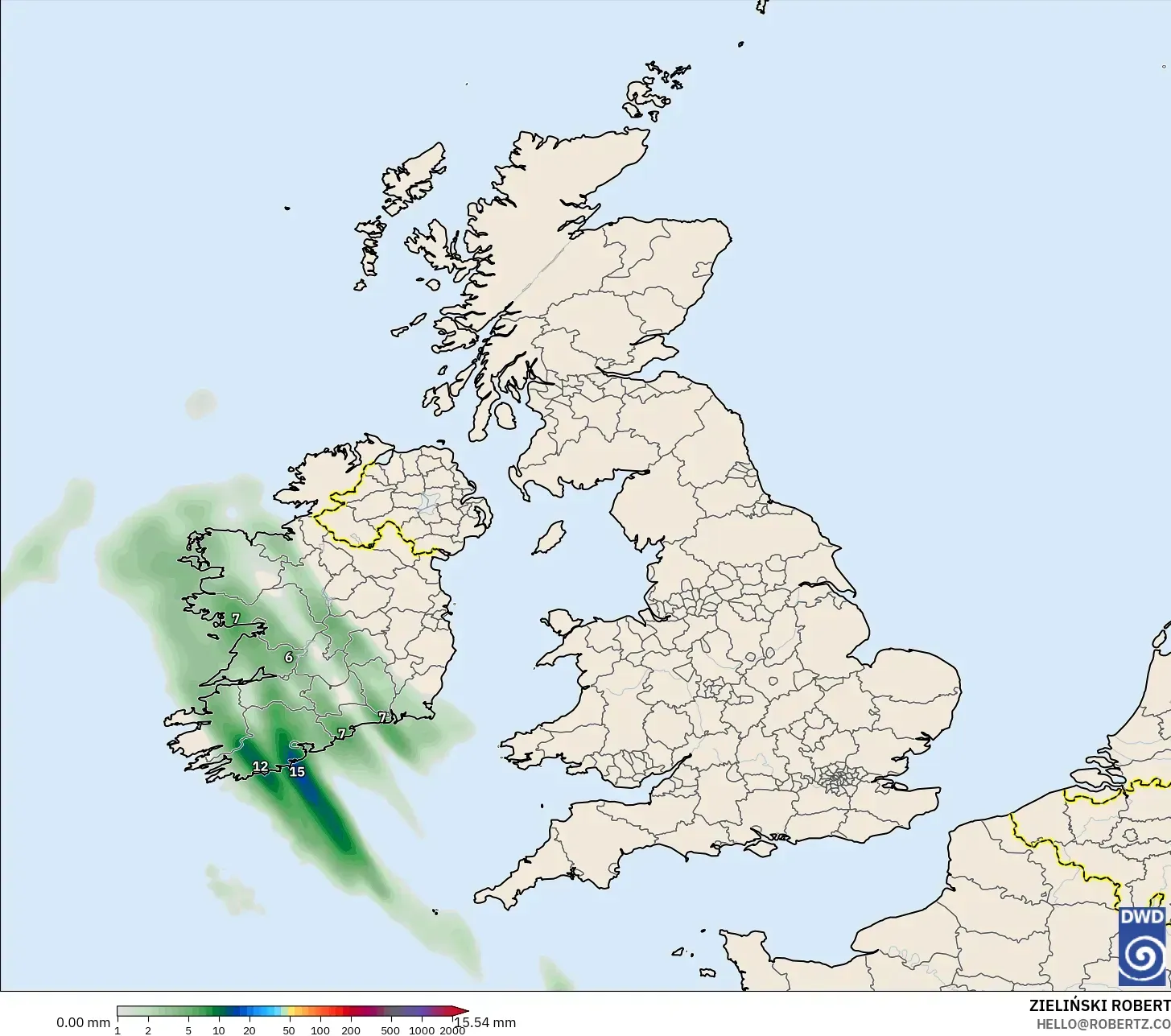 ICON model - Birleşik Krallık, Yağış Birikimi