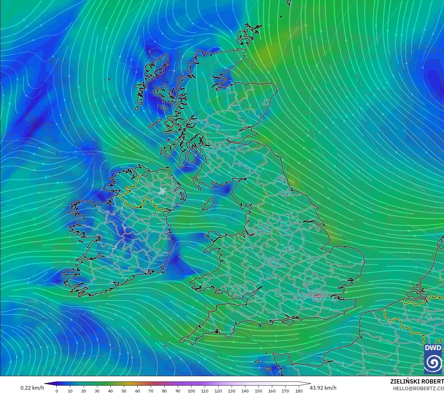 ICON model - Birleşik Krallık, 10 m Rüzgâr