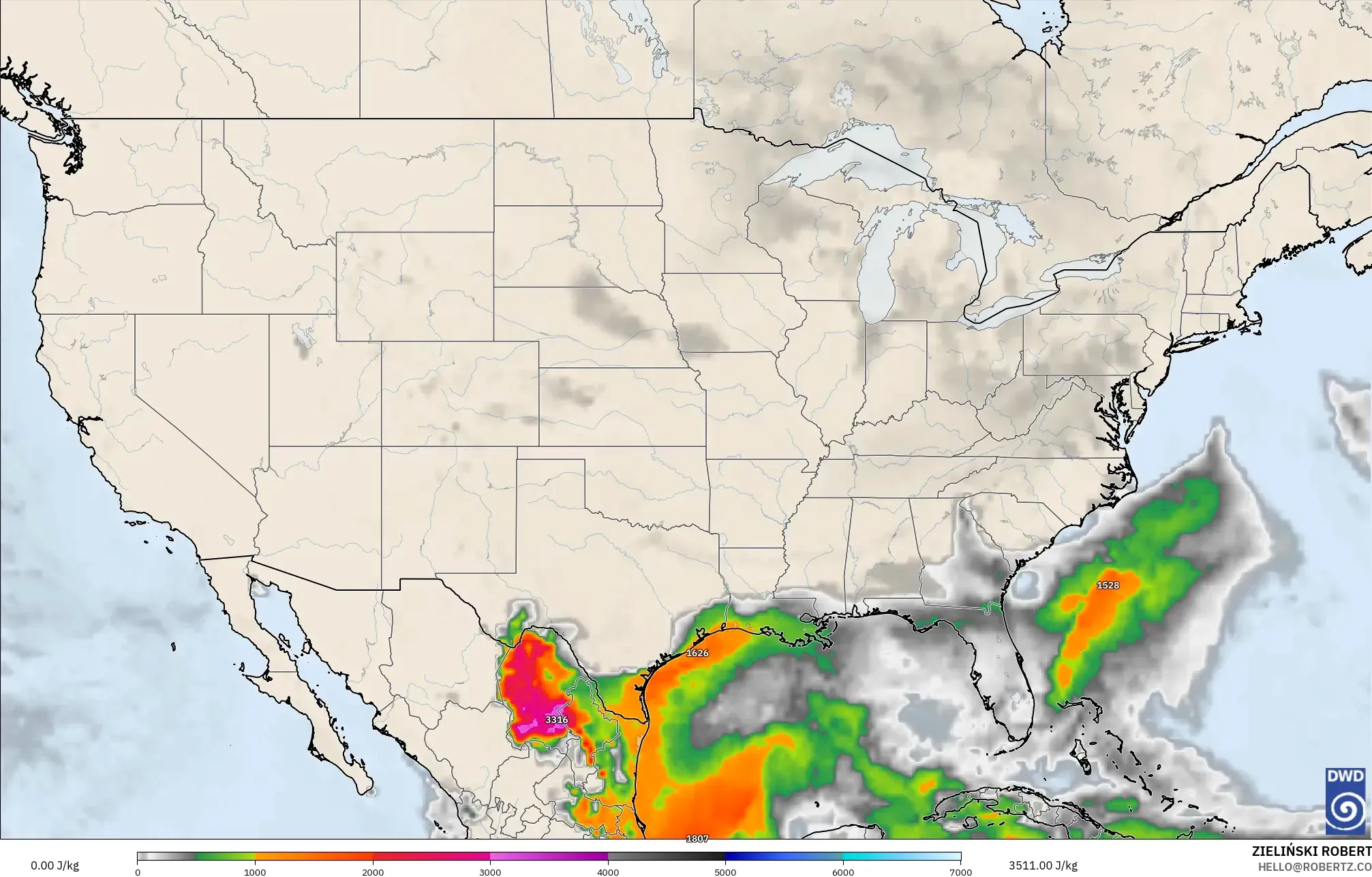 ICON model - Amerika Birleşik Devletleri, CAPE