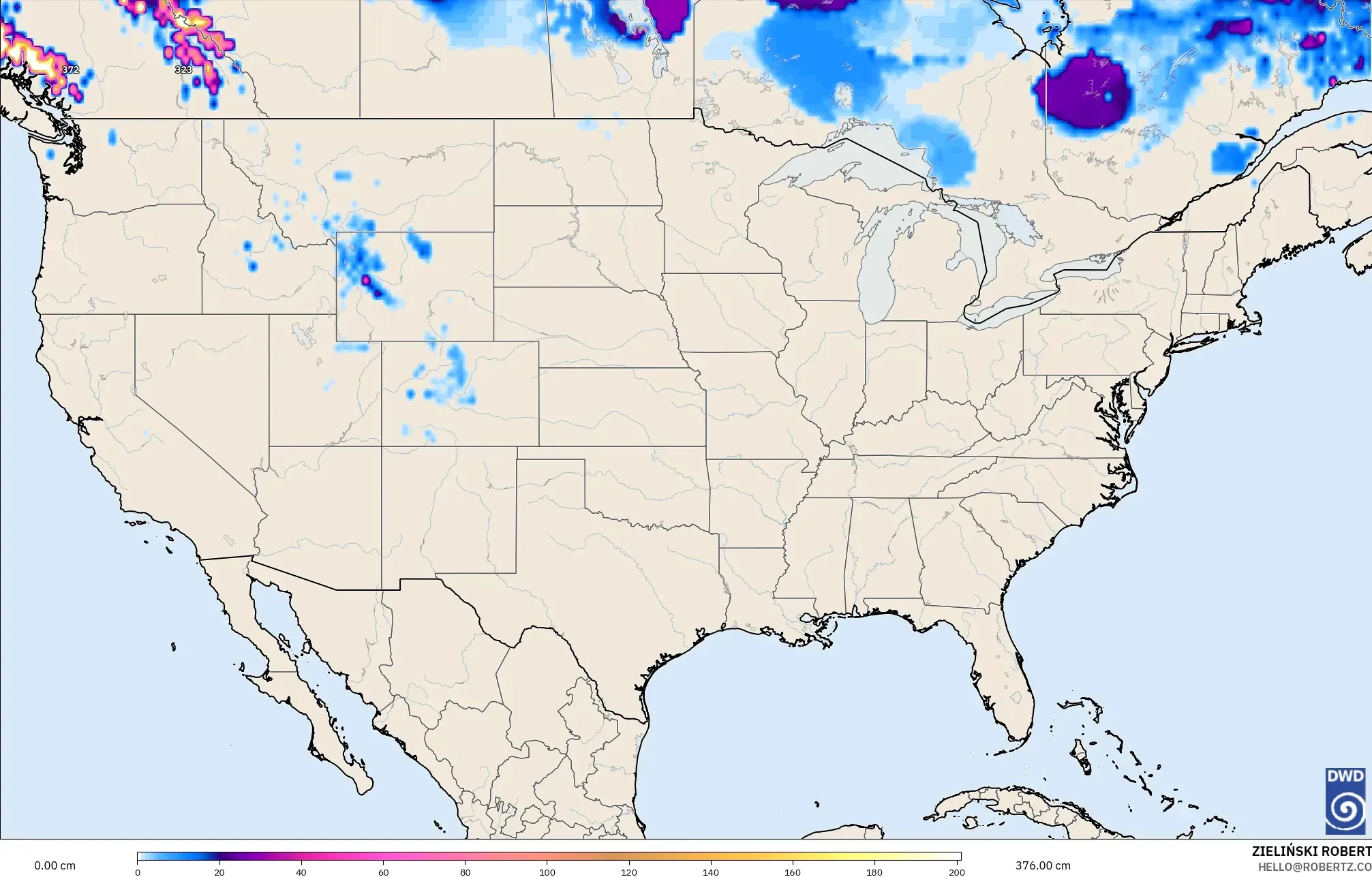 ICON model - Amerika Birleşik Devletleri, Kar Kalınlığı
