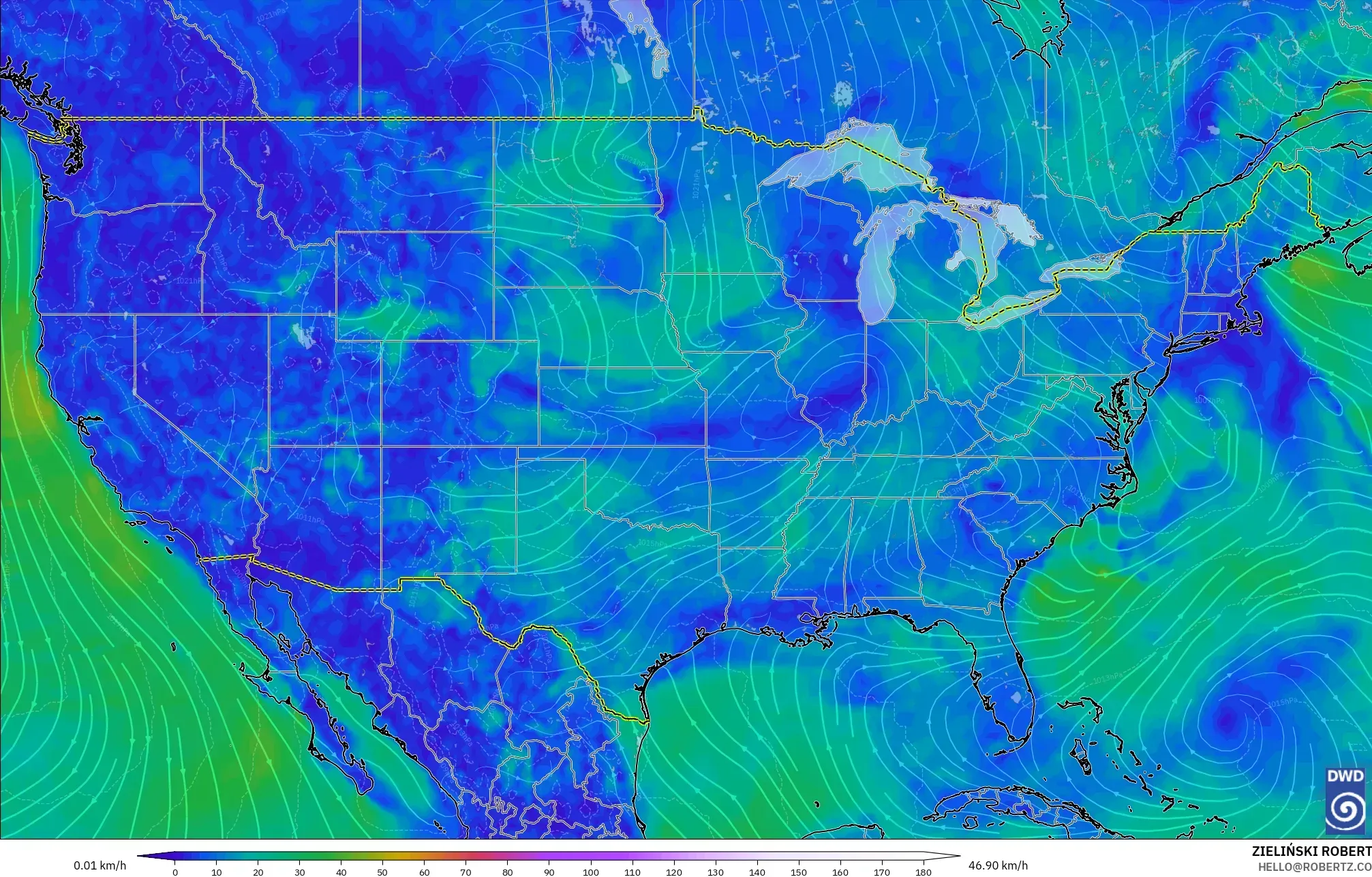 ICON model - Amerika Birleşik Devletleri, 10 m Rüzgâr
