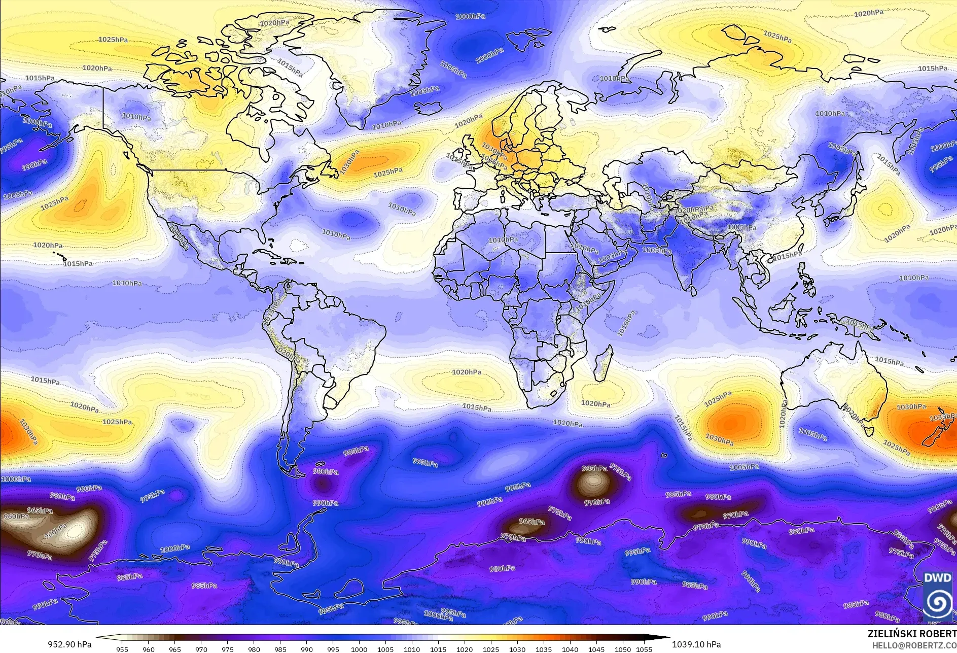 ICON model - Dünya, Basınç