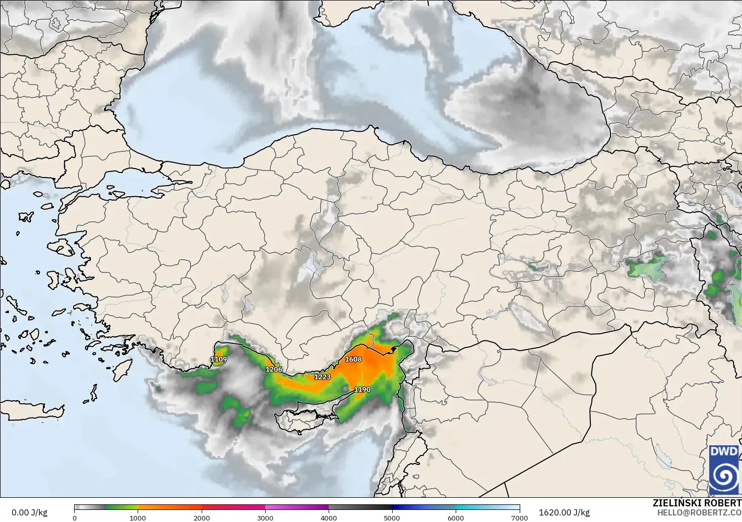 ICON model - Türkiye, CAPE