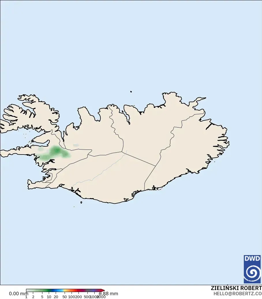 ICON model - İzlanda, Yağış Birikimi