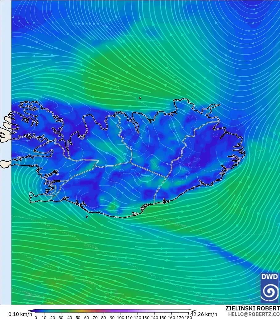 ICON model - İzlanda, 10 m Rüzgâr