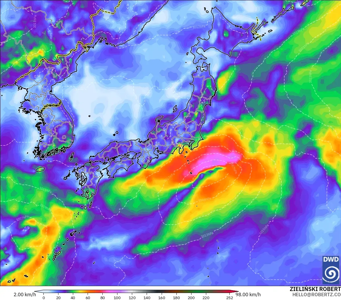 ICON model - Japonya, En Yüksek Rüzgâr