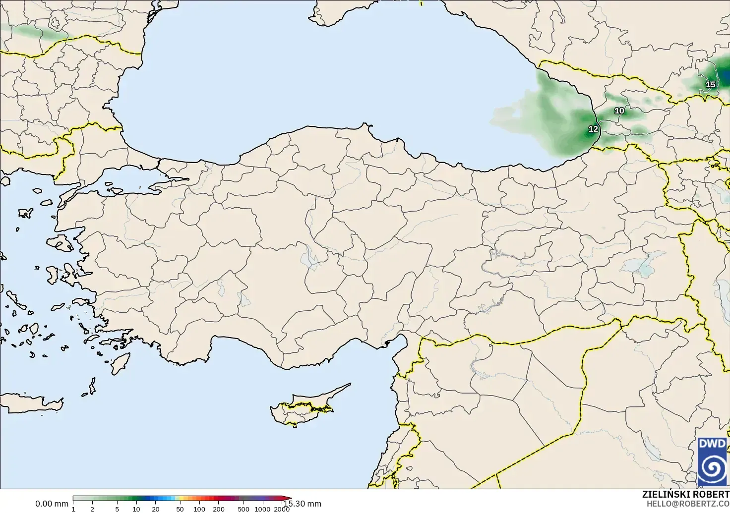 ICON model - Türkiye, Yağış Birikimi