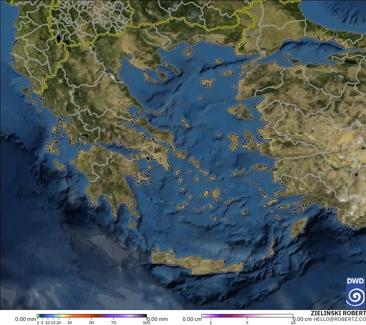 ICON model - Yunanistan, Yağış, Bulut ve Basınç