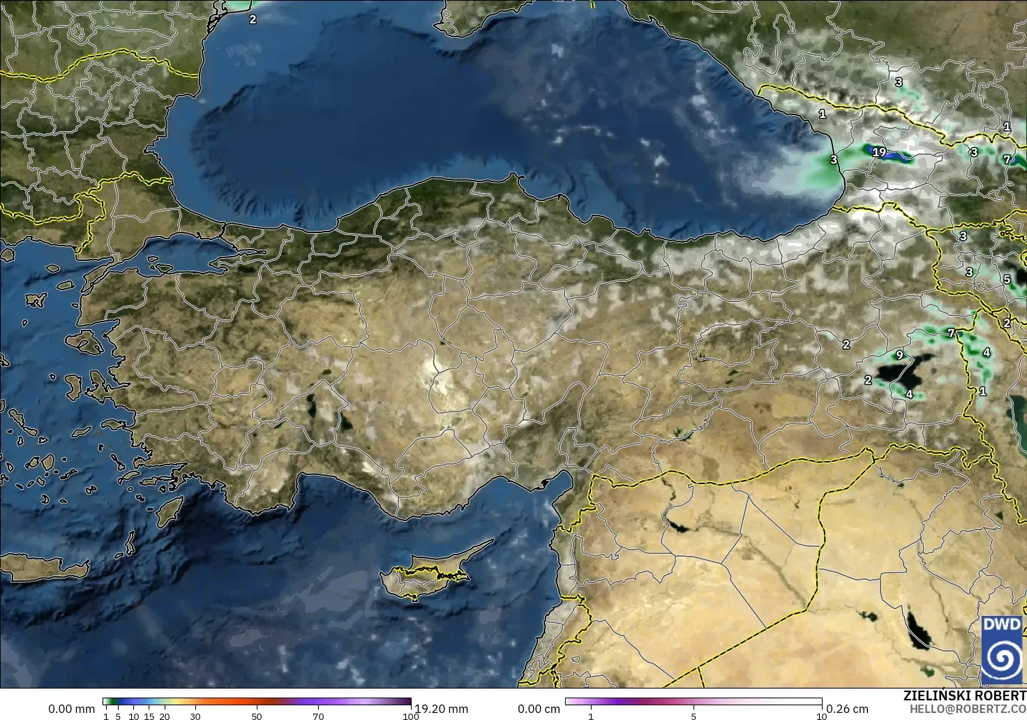 ICON model - Türkiye, Yağış, Bulut ve Basınç
