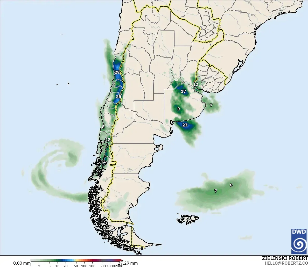 ICON model - Arjantin, Yağış Birikimi