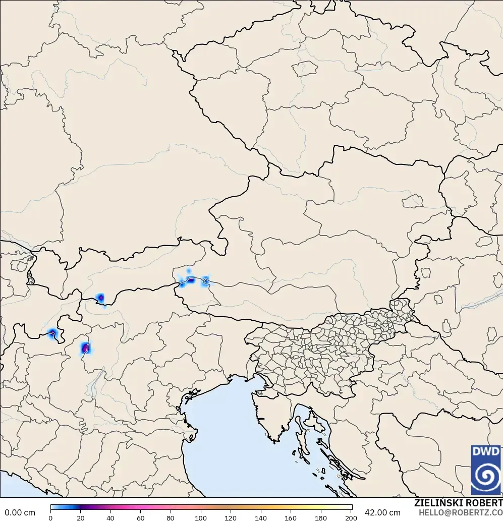 ICON model - Avusturya, Kar Kalınlığı