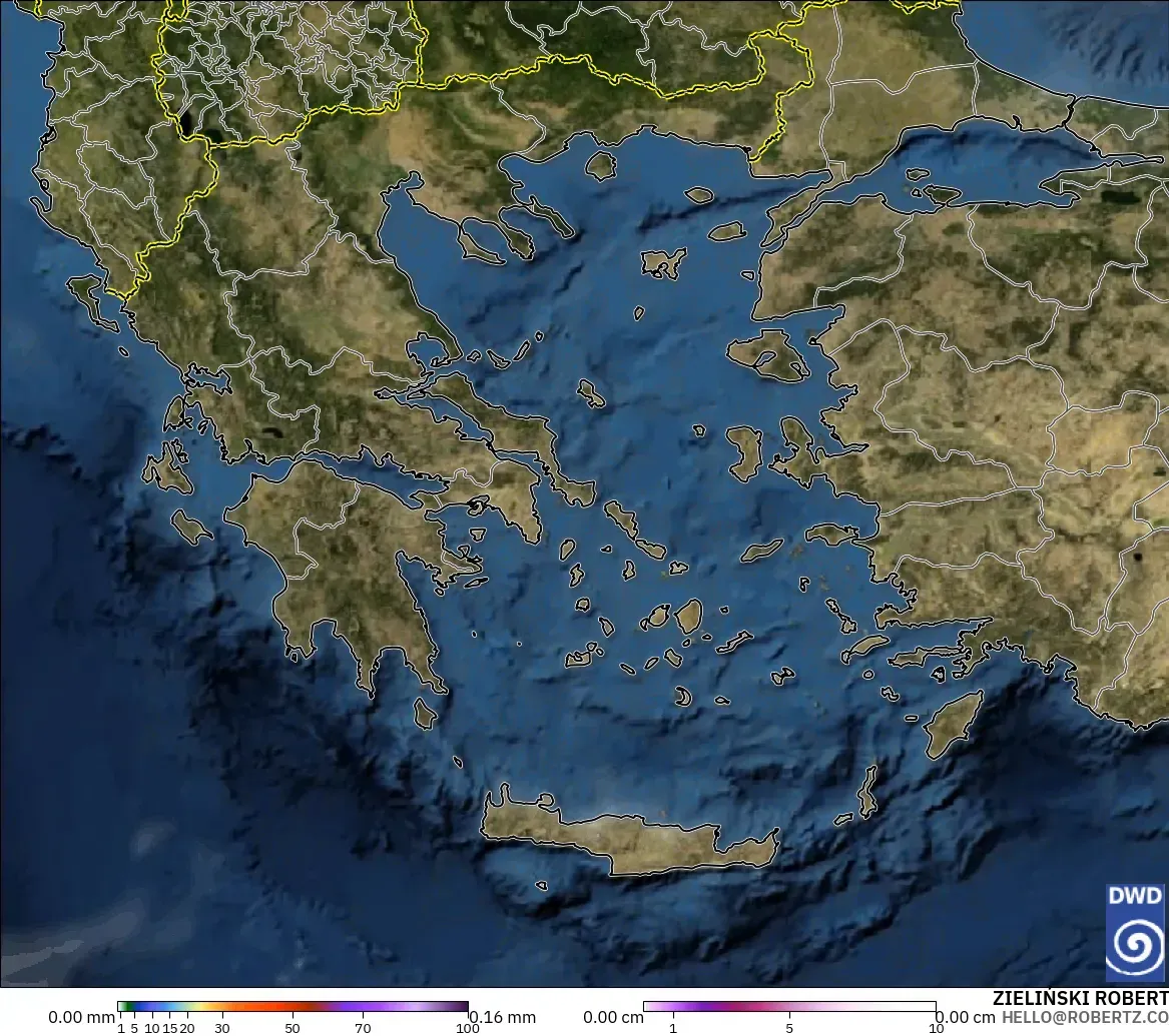 ICON model - Yunanistan, Yağış, Bulut ve Basınç