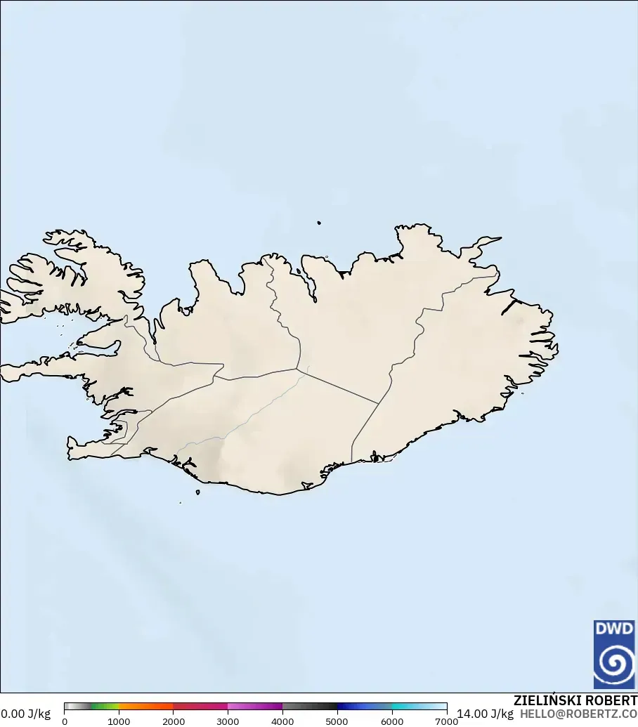 ICON model - İzlanda, CAPE