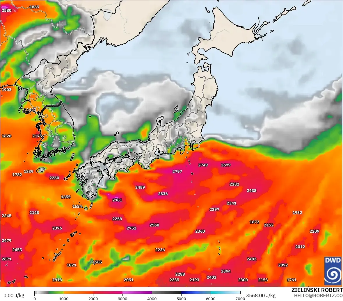 ICON model - Japonya, CAPE