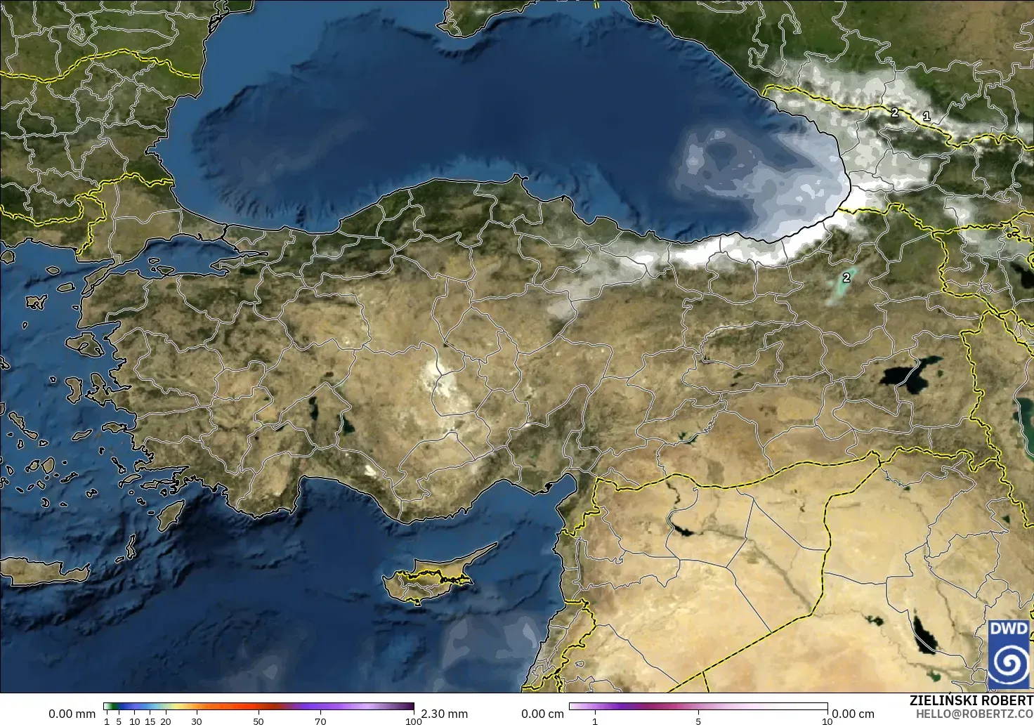 ICON model - Türkiye, Yağış, Bulut ve Basınç