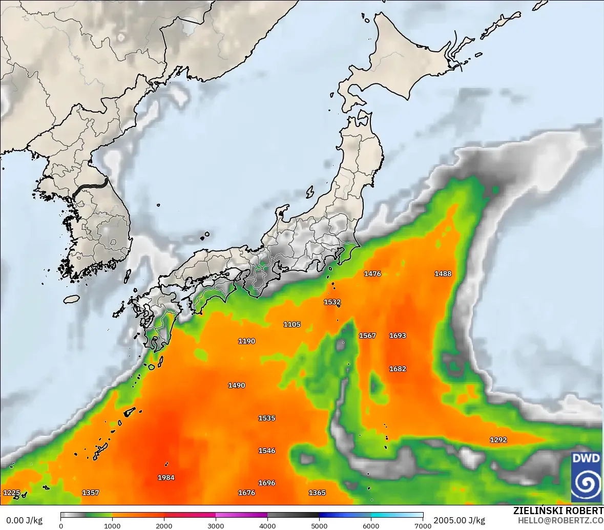 ICON model - Japonya, CAPE