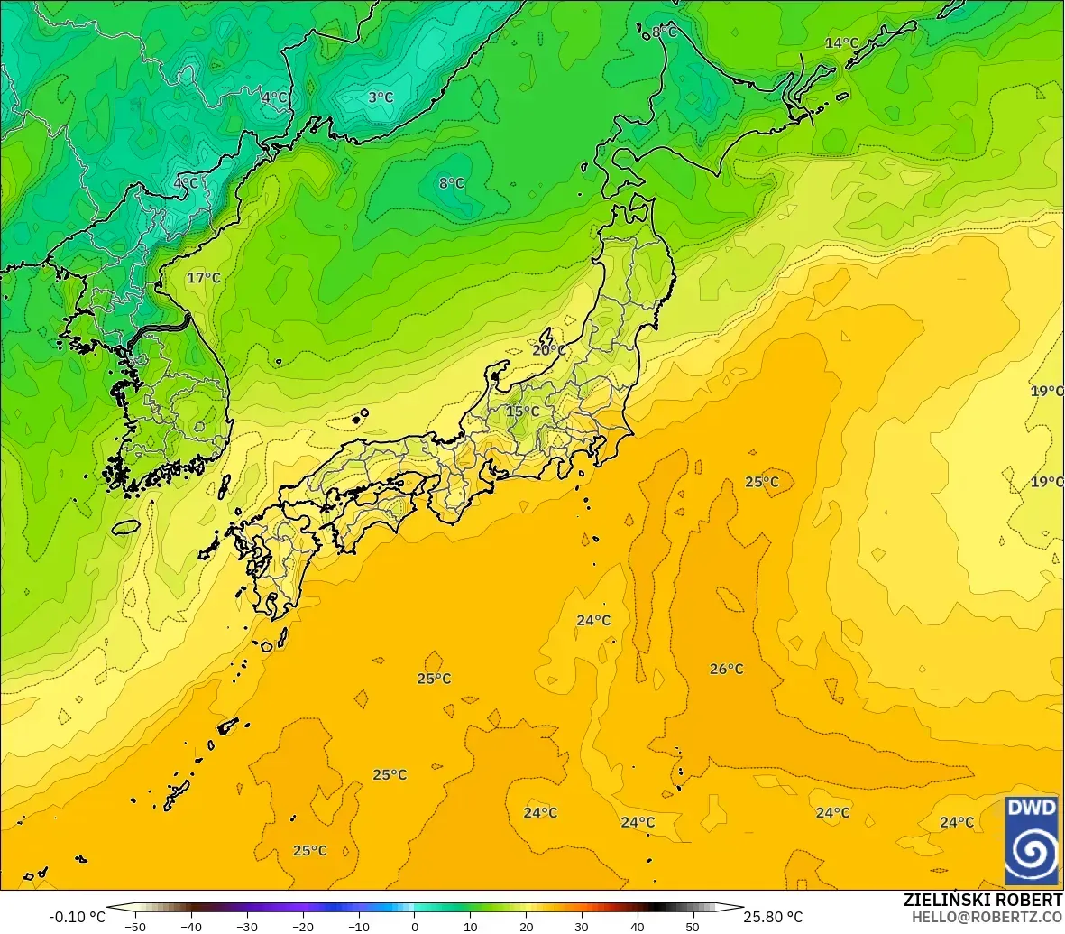 ICON model - Japonya, 2 m Çiy Noktası