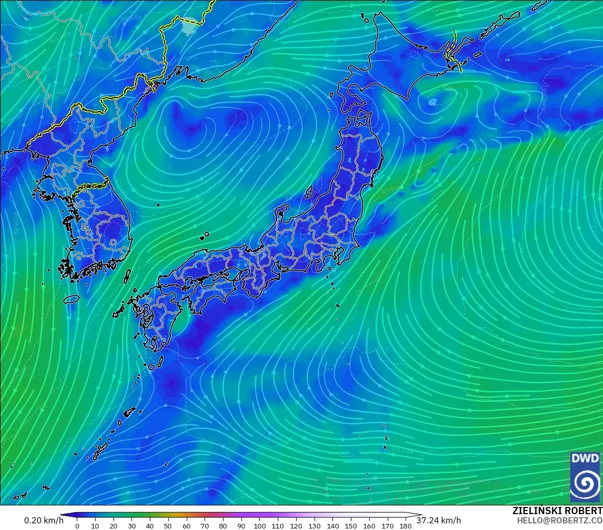 ICON model - Japonya, 10 m Rüzgâr