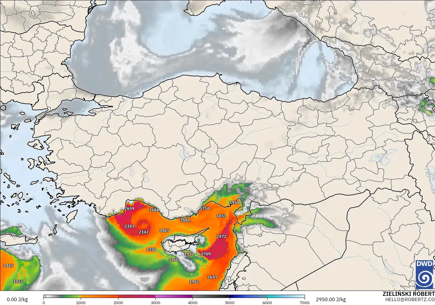 ICON model - Türkiye, CAPE