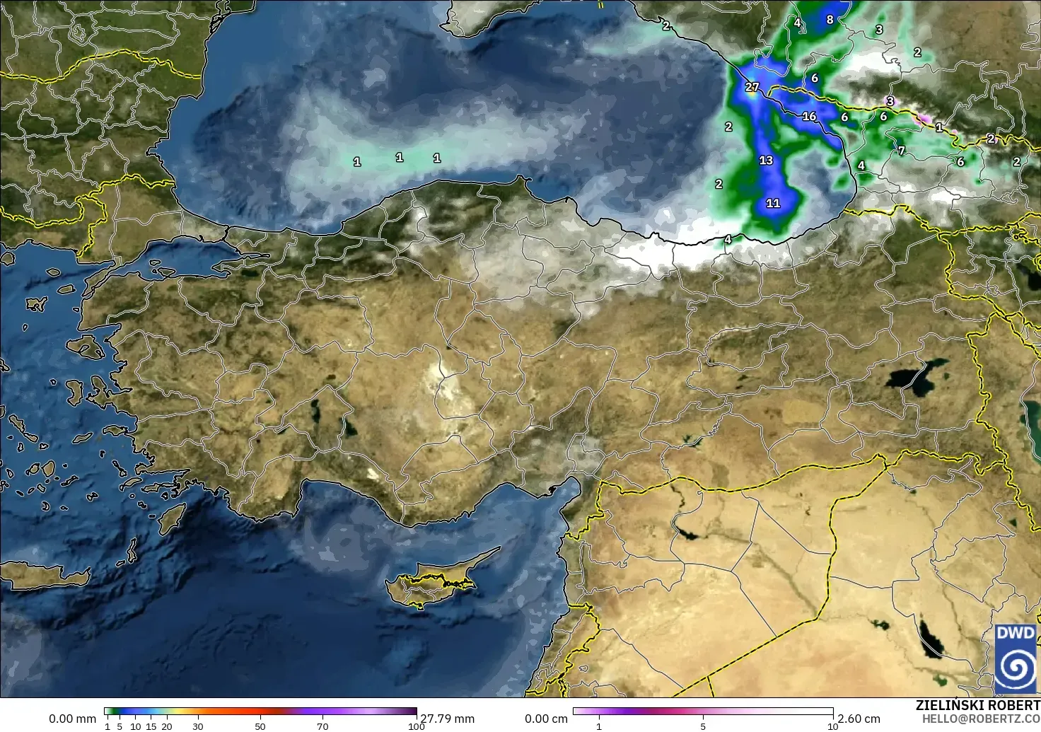ICON model - Türkiye, Yağış, Bulut ve Basınç