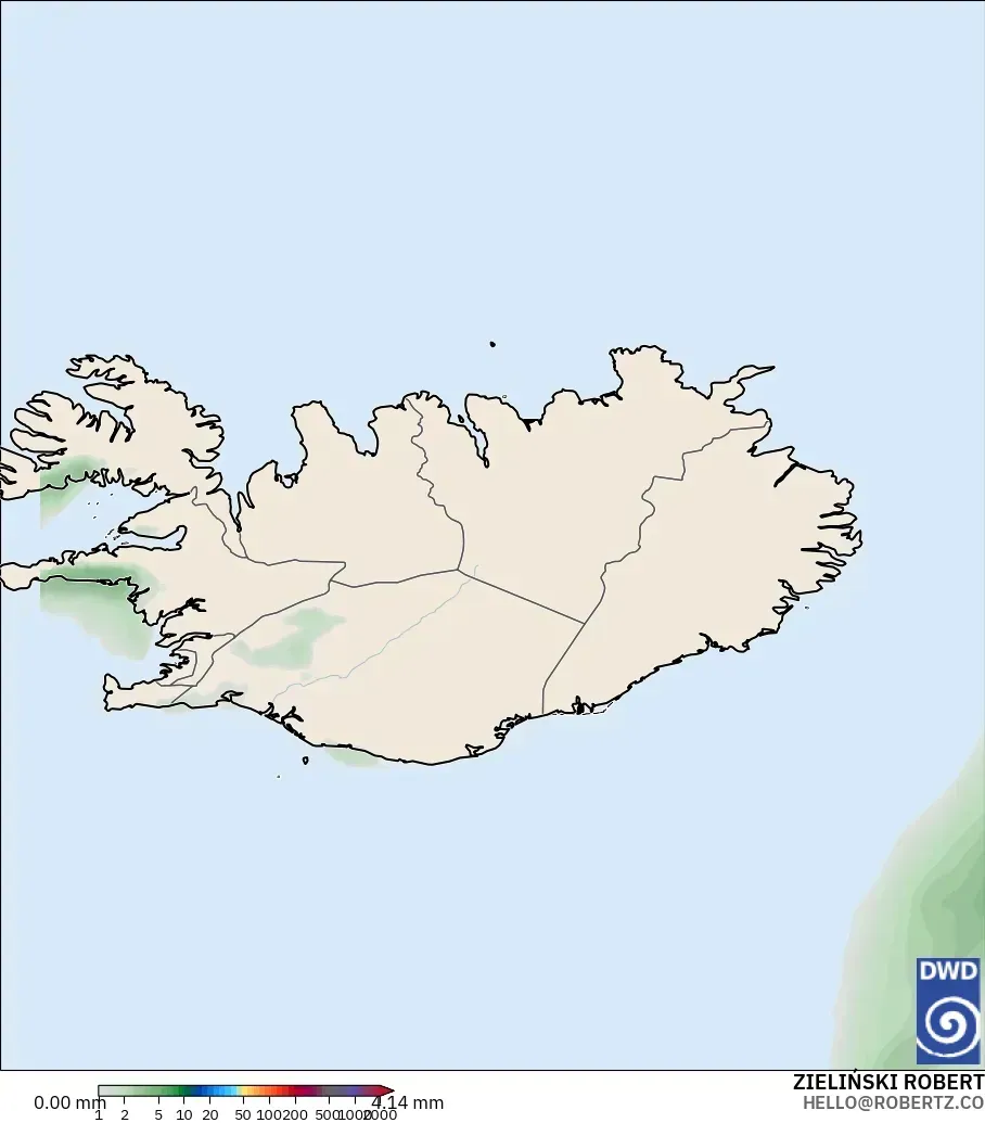 ICON model - İzlanda, Yağış Birikimi