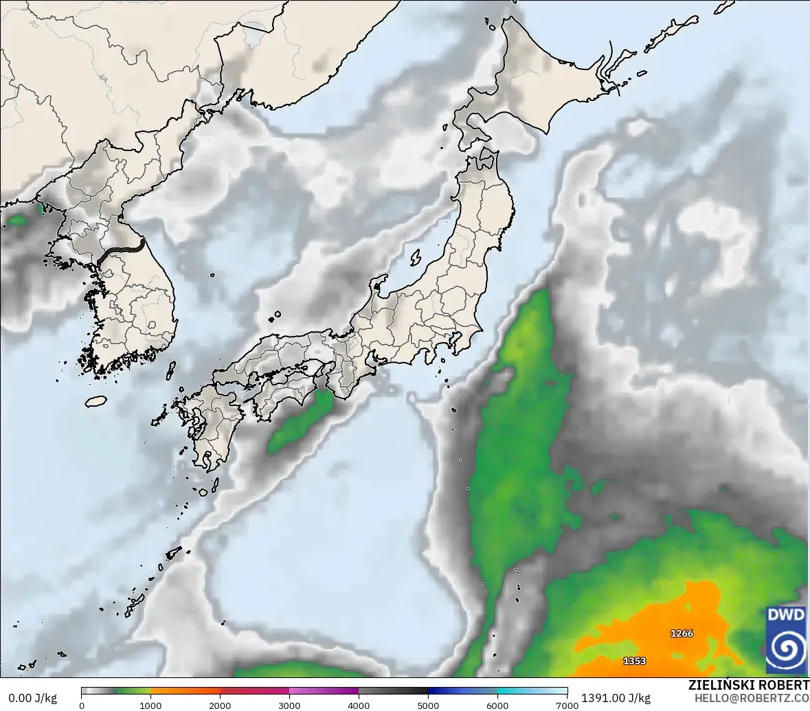 ICON model - Japonya, CAPE