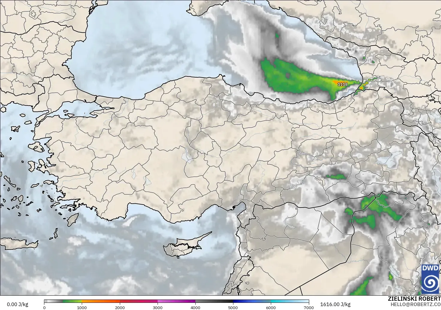 ICON model - Türkiye, CAPE