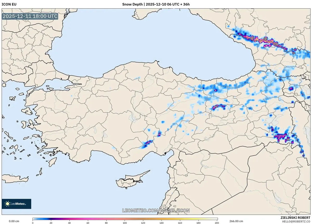 Türkiye Kar Derinliği Tahmini 2025‑12‑11: Doğu Anadolu ve Dağlarda 30 cm'ye Varan Birikim