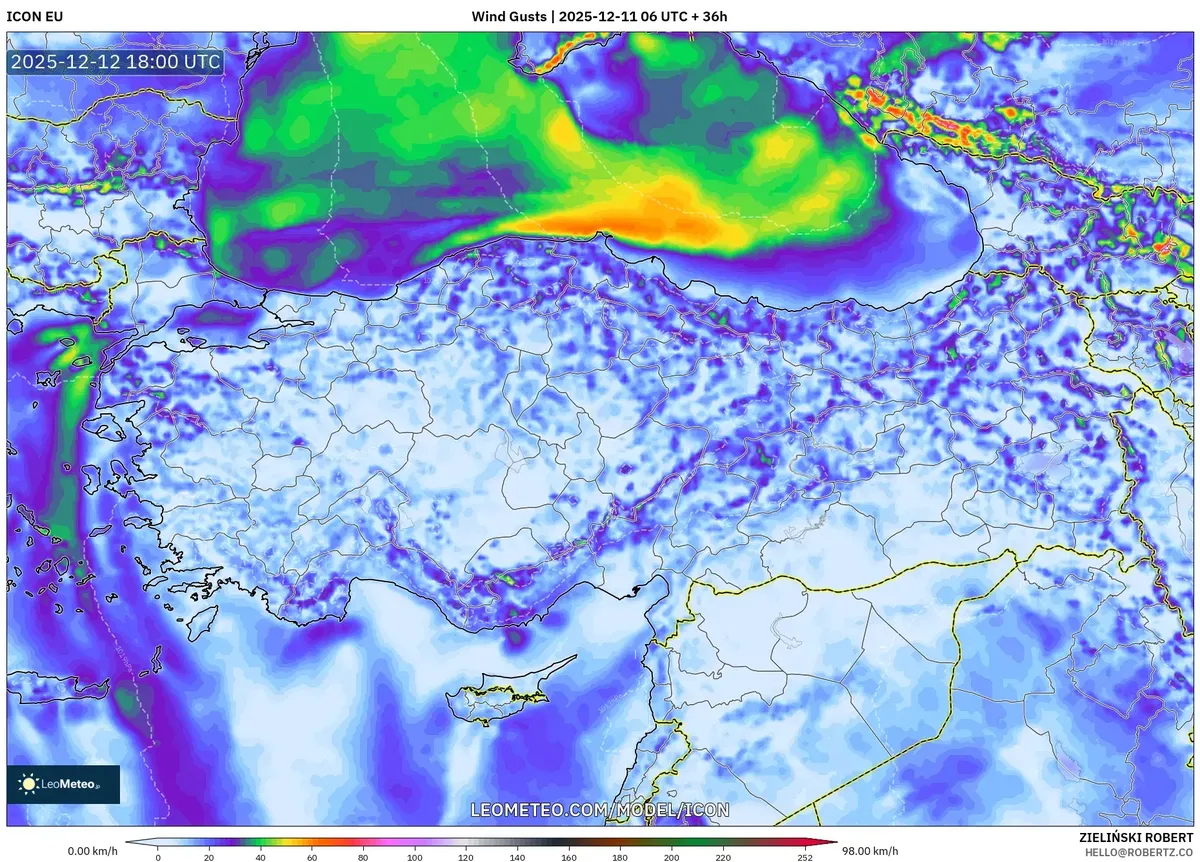 2025-12-11 Turkey Winter Storm Weather Map – Friday Dec 12 Forecast
