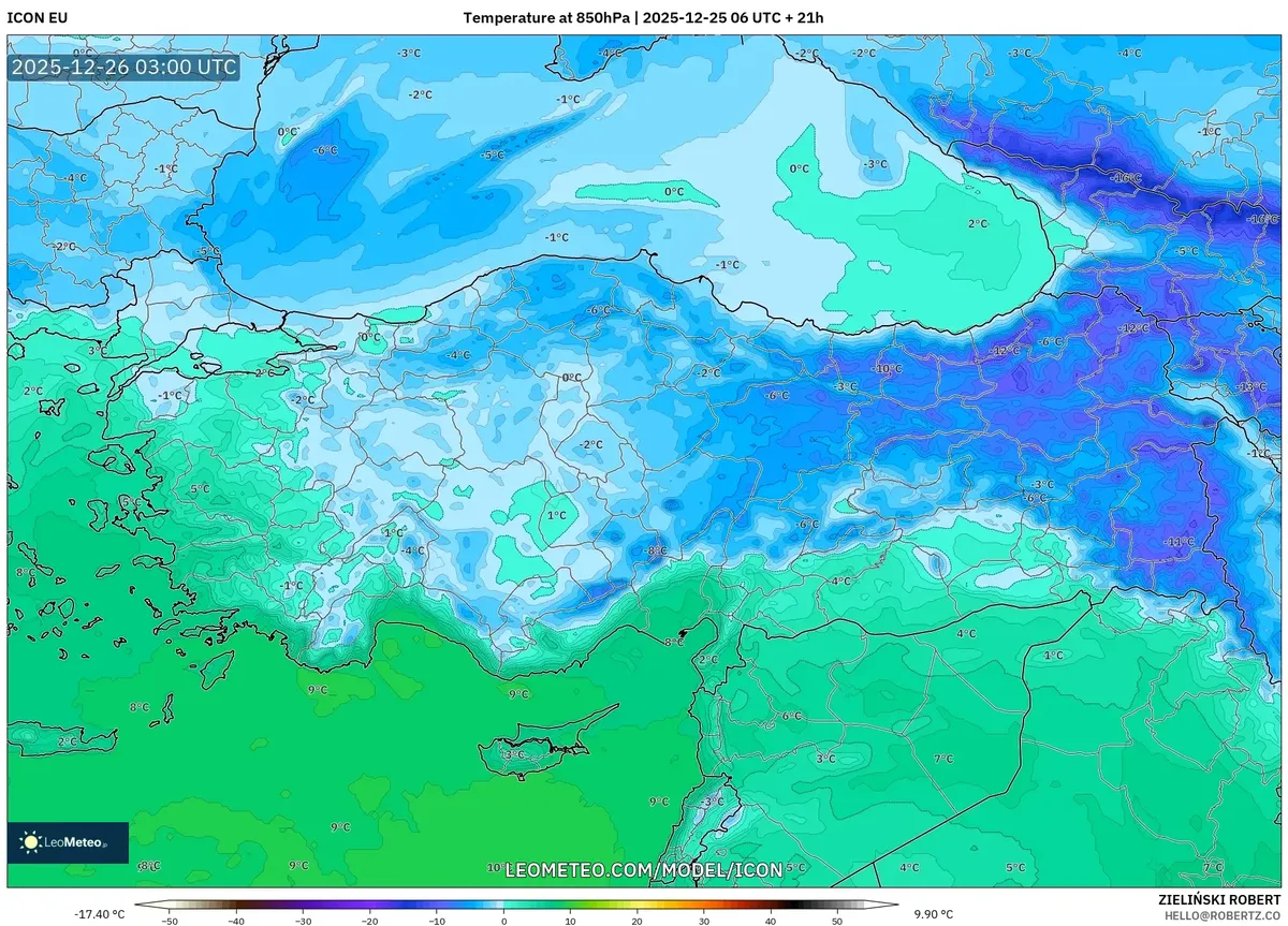 2025-12-25 Soğuk Hava Anomalisi: Donma Noktası Altında Sıcaklıklar, Güçlü